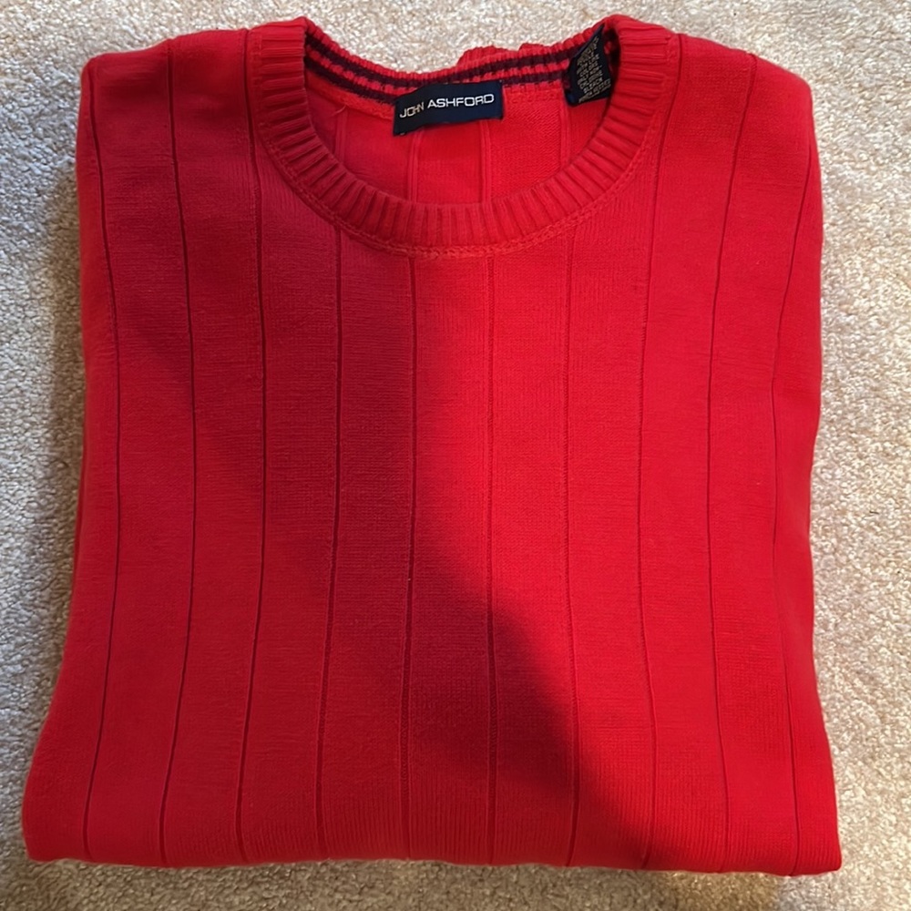 John Ashford crew neck sweater red 100% Cotton (Large)